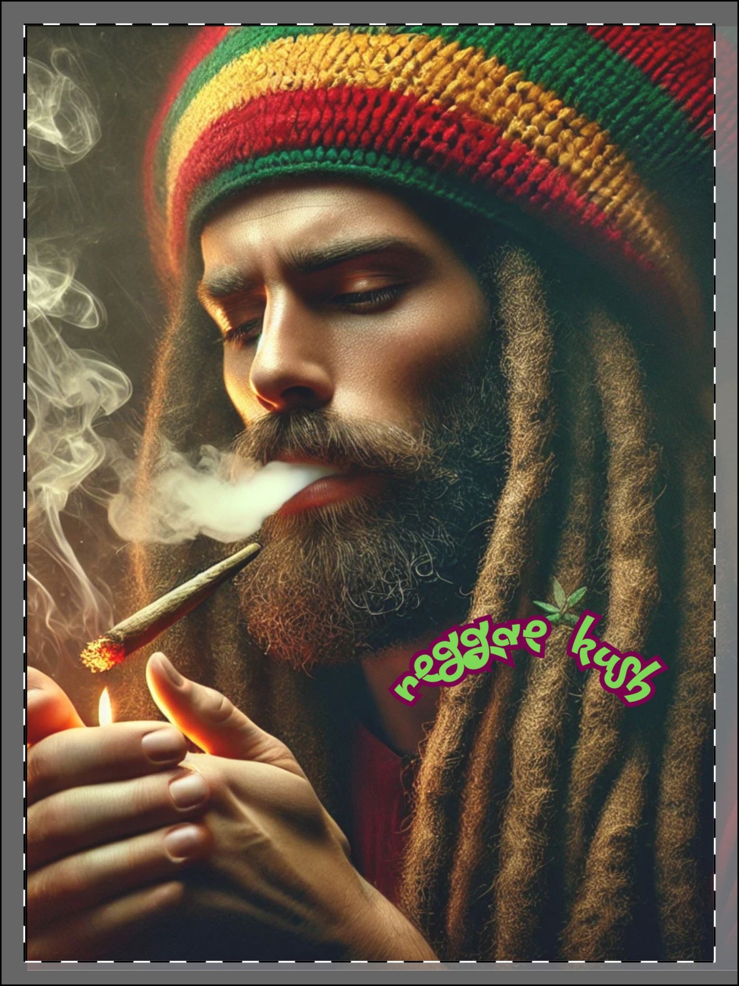 Framed Poster - Colorful Wall Art for Music Lovers & Cannabis Enthusiasts Reggae Kush