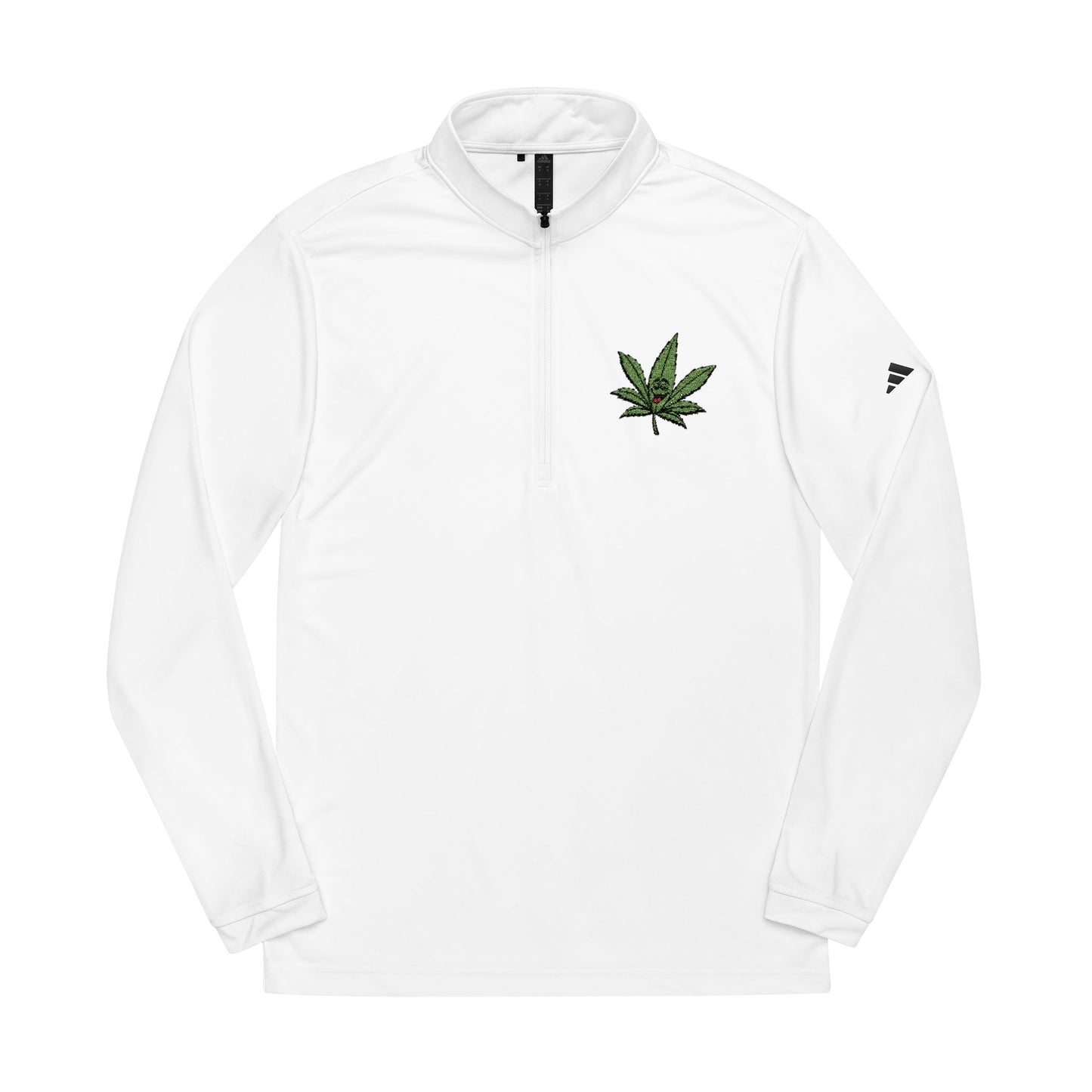 Adidas® Embroidered Quarter-Zip Pullover New lululemon  -White Sweatshirt