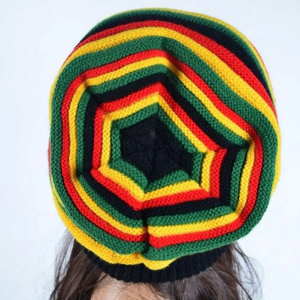 Reggae Winter Warm Hat Jamaica Slouch Beanie Winter Warm Hat Beret Cap Winter Reggae Baggy Sombrero De Rayas De Colores