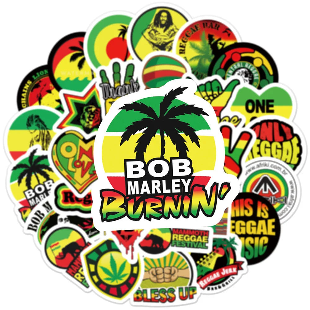 Bob Marley Reggae Music Stickers 30/50 pcs Cool Personalized  decal stickers