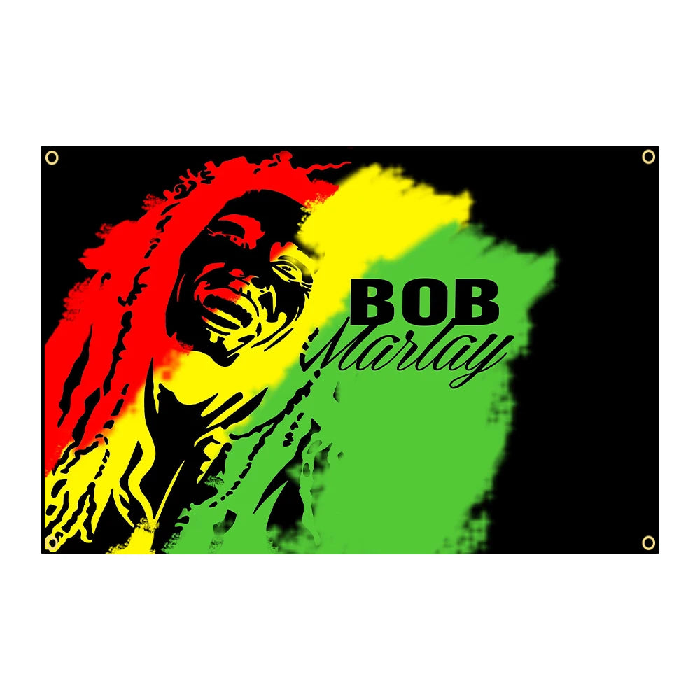 Bob Marley Banner Music Rock Band Reggae Jamaica Home Decoration Hanging flag 4 Gromments in Corners 3x5fts