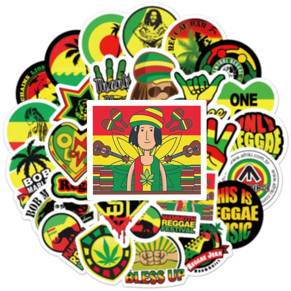 Bob Marley Reggae Music Stickers 30/50 pcs Cool Personalized  decal stickers