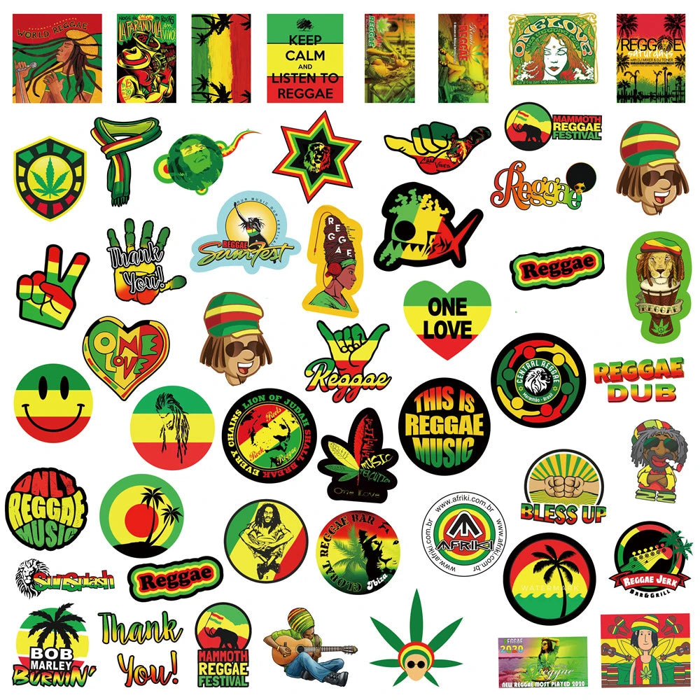 Bob Marley Reggae Music Stickers 30/50 pcs Cool Personalized  decal stickers