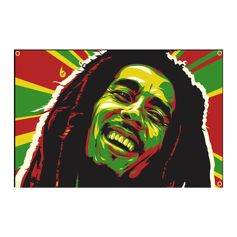 Bob Marley Banner Music Rock Band Reggae Jamaica Home Decoration Hanging flag 4 Gromments in Corners 3x5fts