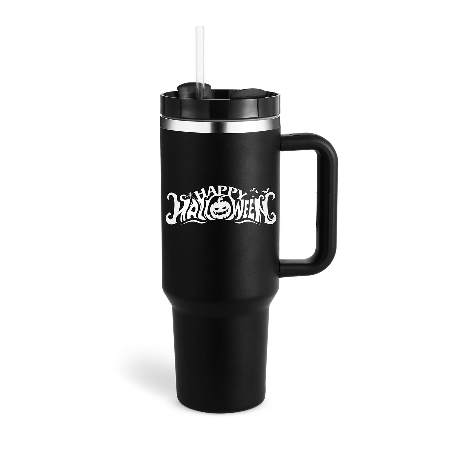 40 Oz Tumbler With Handle Straw Insulated, Stainless-reggae kush