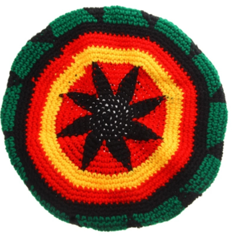 Halloween Jamaica Reggae Children Woolen Cap Handmade Knitted Rainbow Striped Festival Funny Wear